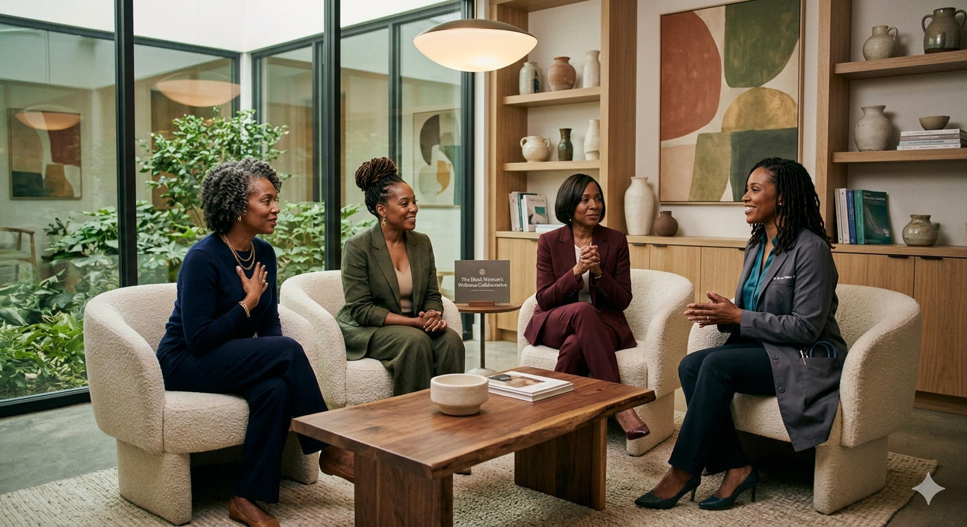 Women in collaborative wellness conversation